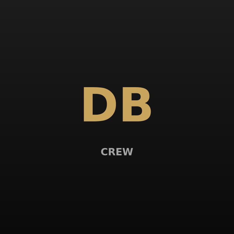 Black crewneck sweatshirt with embroidered gold DB monogram